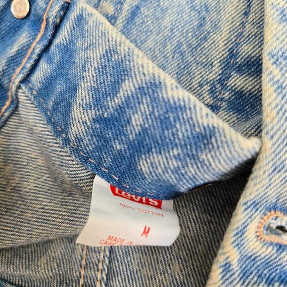 Vtg 80s LEVI'S Type 3 Light Acid Wash Chopped Sleeve Denim Vest XS USA Made - Picture 6 of 8